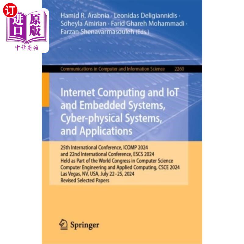 海外直订Internet Computing and IoT and Embedded Systems,... 互联网计算和物联网和嵌入式系统，物理系统和应用