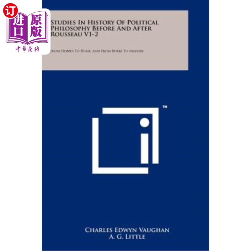 海外直订Studies in History of Political Philosophy Before and After Rousseau V1-2: From 卢梭前后的政治哲学史研究V1