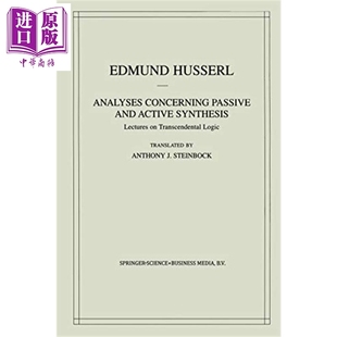 Synthesis 英文原版 and Active Passive Husserl Edmund 现货 哲学 超验逻辑课程 被动和主动综合分析 中商原版 人文