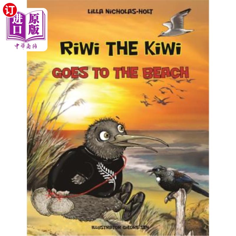 海外直订Riwi the Kiwi Goes to the Beach 几维鸟里维去海滩 书籍/杂志/报纸 儿童读物原版书 原图主图