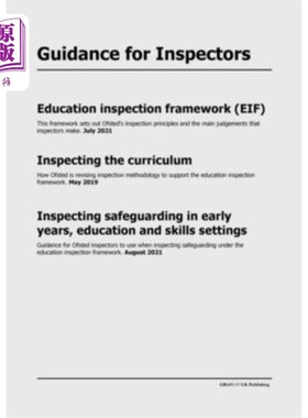 海外直订Guidance for Inspectors: Education inspection framework (EIF), Inspecting the cu