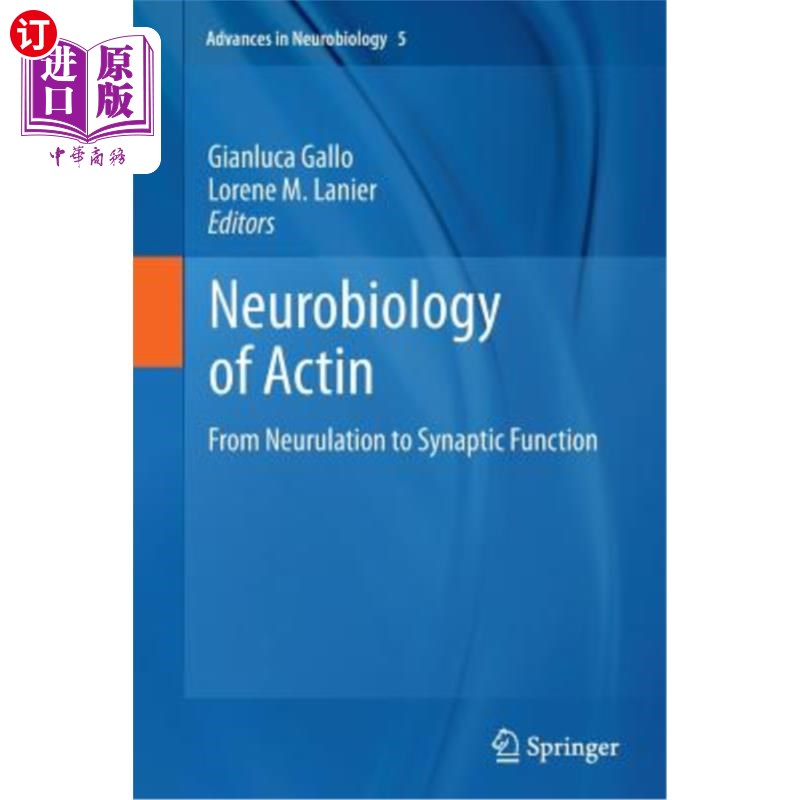 海外直订Neurobiology of Actin: From Neurulation to Synaptic Function 肌动蛋白的神经生物学:从神经形成到突触功能