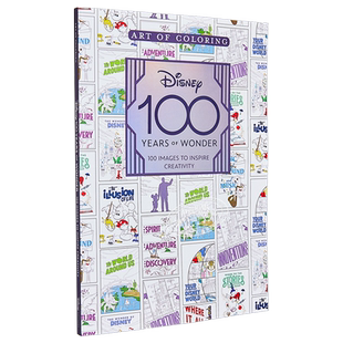 迪士尼100年书 迪士尼100周年 涂色书 着色艺术 迪士尼百年奇迹 填色书 Art of Coloring 英文 100 Years of Wonder 中商原版