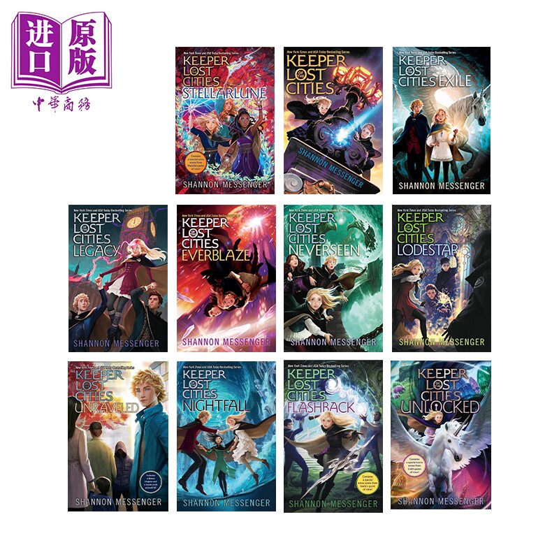 预售 失落城市的守护者1-9.5部 套装11册无盒 Keeper of the Lost Cities Shannon Messenger 精灵之子英文原版 儿童奇幻小说