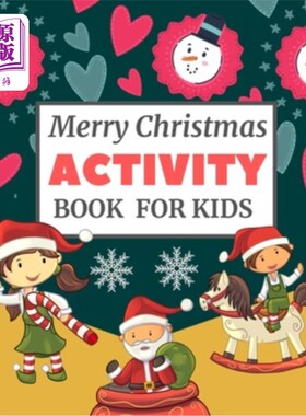 海外直订Merry Christmas Activity Book for Kids: Fun Coloring Color by Number Mazes Book  孩子们的圣诞快乐活动书:有