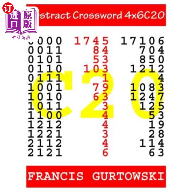 海外直订Abstract Crossword 4x6C20 摘要填字游戏4x6C20