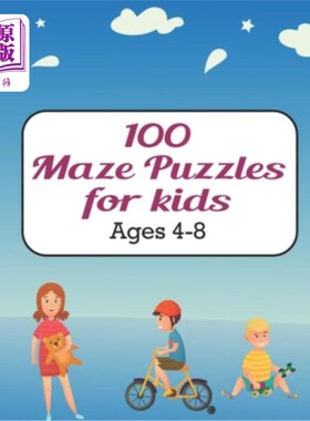 海外直订100 Maze Puzzles for Kids ages 4-8: Maze activity book for ages 4-8 - Challengin 100个迷宫拼图儿童