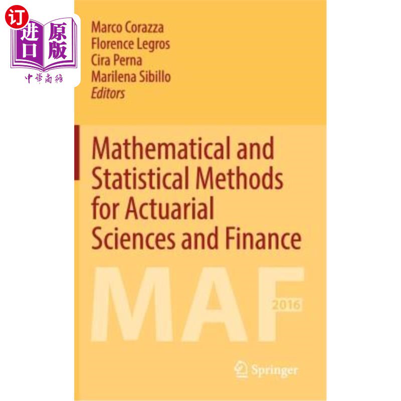 海外直订Mathematical and Statistical Methods for Actuarial Sciences and Finance: Maf 201 精算科学和金融的数学和统计