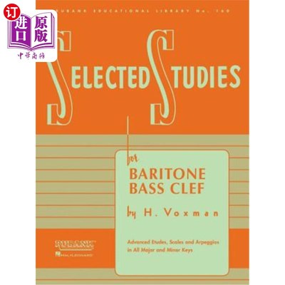 海外直订Selected Studies: For Baritone B.C. 精选研究：男中音B.C。