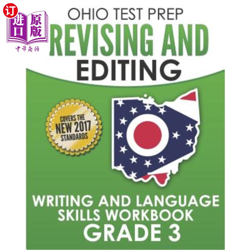 海外直订Ohio Test Prep Revising and Editing Grade 3: Writing and Language Skills Workboo 俄亥俄州备考修订和编辑三年