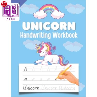 海外直订Unicorn Handwriting Workbook: Alphabet Tracing Book For Preschoolers And Kids 独角兽手写练习册:学龄前儿童字