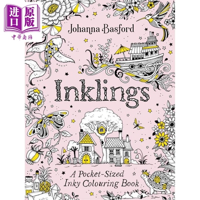 预售 墨迹 袖珍墨水涂色书 Inklings A Pocket Sized Inky Colouring Book 英文原版 Johanna Basford【中商原版】
