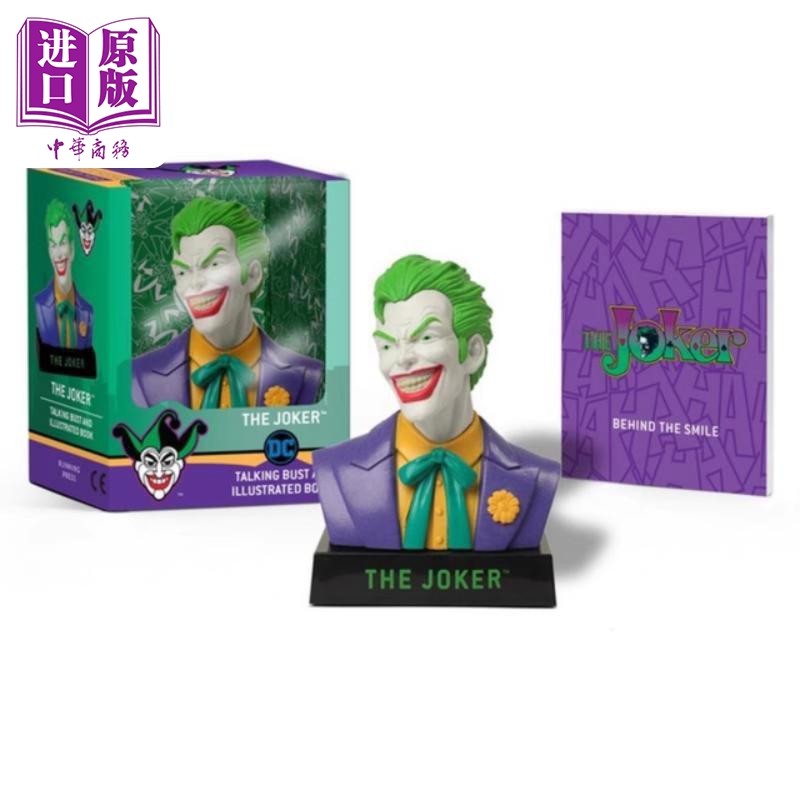 DC小丑 有声迷你摆件 官方全彩导览书 The Joker Talking Bust and Illustrated Book 英文原版 Matthew Manning 电影周边