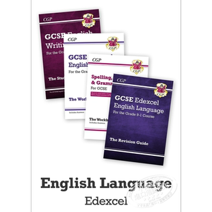 预售 英国CGP原版 GCSE Edexcel English Language 英语 语言 写作 爱德思 考试备考教辅四册 备考指南+练习册 含答案 【中商原版?