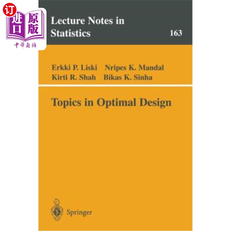 海外直订医药图书Topics in Optimal Design 优化设计专题