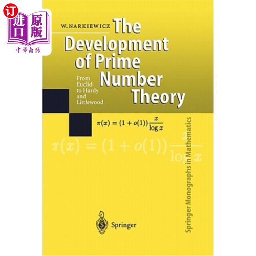 海外直订The Development of Prime Number Theory: From Euclid to Hardy and Littlewood 素数理论的发展：从欧几里德到哈