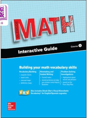 海外直订Glencoe Math, Course 1, Interactive Guide for En... 格伦科数学，课程1，互动指南英语学习者，学生版
