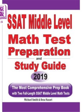 海外直订SSAT Middle Level Math Test Preparation and Study Guide: The Most Comprehensive  SSAT中级数学考试准备和学习
