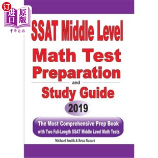 海外直订SSAT Middle Level Math Test Preparation and Study Guide: The Most Comprehensive  SSAT中级数学考试准备和学习