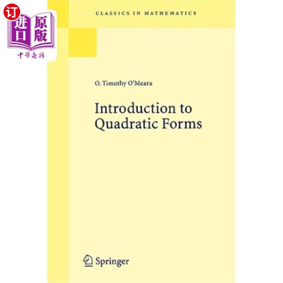 海外直订Introduction to Quadratic Forms 二次型导论