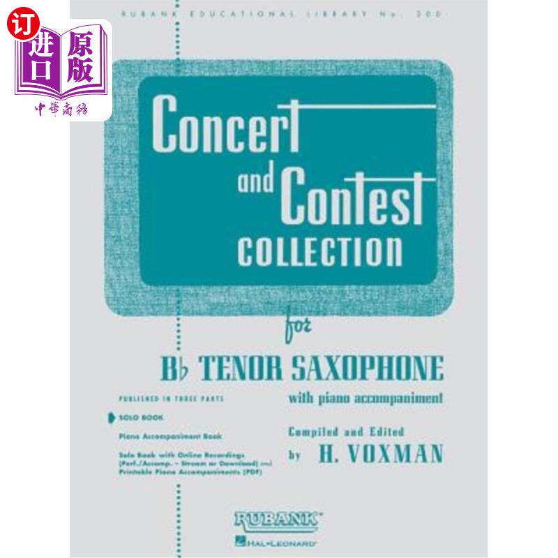 海外直订Concert and Contest Collection for BB Tenor Saxophone: Solo Book Only BB男高音萨克斯管音乐会和比赛系列：仅