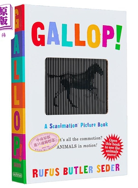 英文原版 视觉书 动物跑起来 Gallop A Scanimation Picture Book 马步 动画效果翻翻书 神奇动画书 光与影视觉【中商原版】
