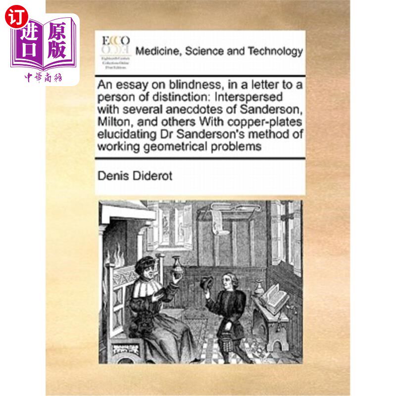 海外直订医药图书An Essay on Blindness, in a Letter to a Person of Distinction: Interspersed with 一篇关于失明的文章