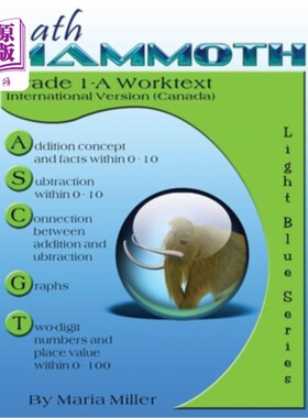海外直订Math Mammoth Grade 1-A Worktext, International Version (Canada) 数学猛犸1-A级作业文本，国际版(加拿大)