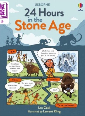 24 Hours in the Stone Age 石器时代探险的24小时 古代洞穴 儿童绘本 漫画故事图画书 英文原版 进口童书【中商原版】