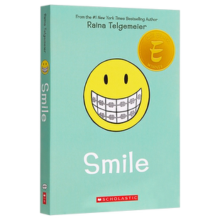 预售 微笑 英文原版 Smile Raina Telgemeier Scholastic  传记 【中商原版】治愈漫画 纽约时报畅销书