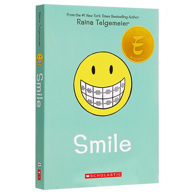 微笑 英文原版 Smile Raina Telgemeier Scholastic  传记 【中商原版】治愈漫画 纽约时报畅销书