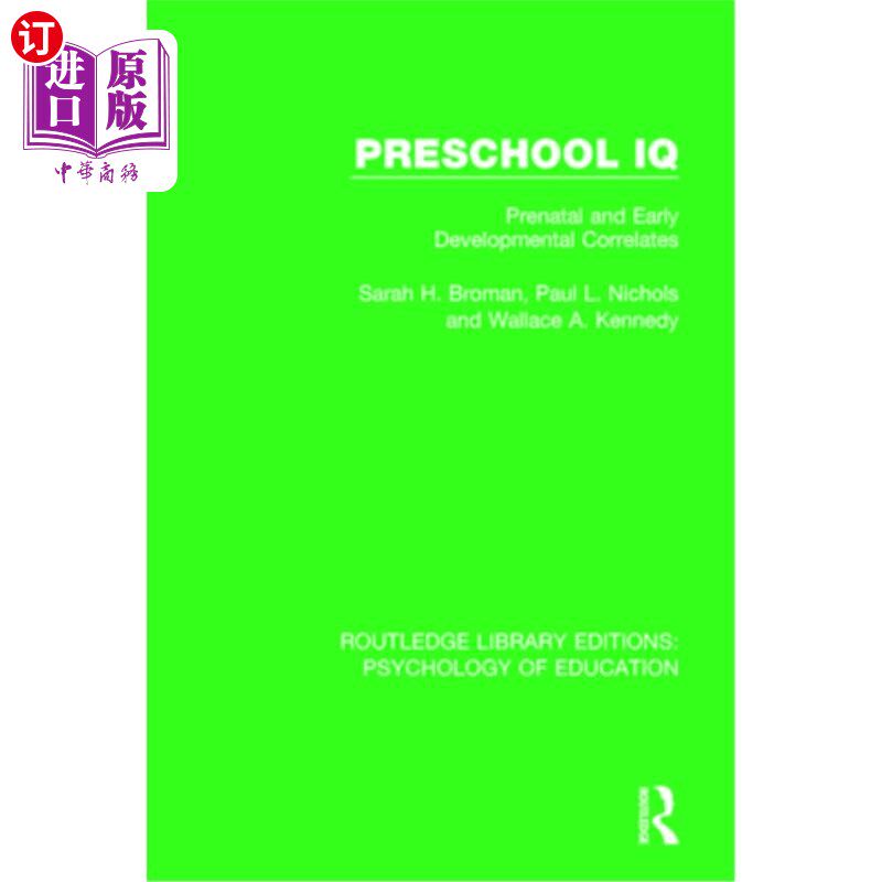 海外直订医药图书Preschool IQ: Prenatal and Early Developmental Correlates 学前智商:产前和早期发育的相关性