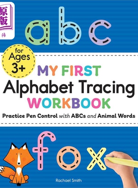 预售 我的第一本字母描红练习册 My First Alphabet Tracing Workbook 通过ABC和动物单词练习控笔协调能力 英文原版【中商原版】