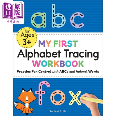 预售 我的第一本字母描红练习册 My First Alphabet Tracing Workbook 通过ABC和动物单词练习控笔协调能力 英文原版【中商原版】