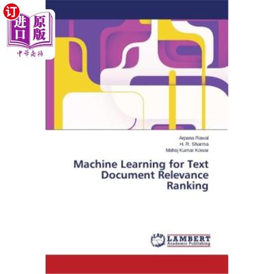 海外直订Machine Learning for Text Document Relevance Ranking 文本文档相关性排序的机器学习