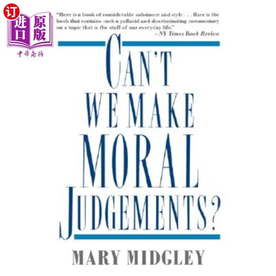 海外直订Can't We Make Moral Judgements? 我们不能做出道德判断吗？