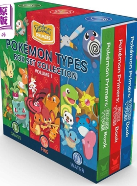 预售 宝可梦分类盒子书1 Pokemon Primers Types Box Set Collection Volume 1 英文原版 儿童卡通动画图画书 进口童书【中商原版?