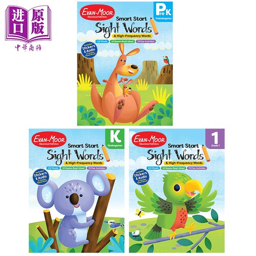 美国Evan-Moor 聪慧启蒙系列 高频词 Smart Start Sight Words Pre K 1 幼儿园小中大班 一年级 英文原版幼小衔接【中商原版】