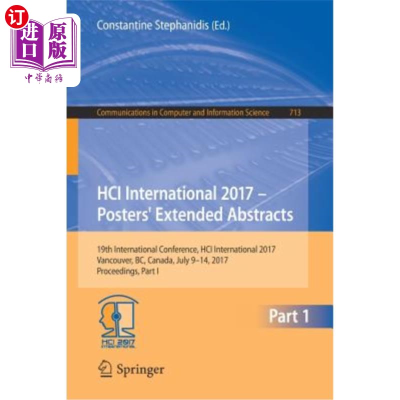 海外直订Hci International 2017 - Posters' Extended Abstracts: 19th International Confere Hci国际2017
