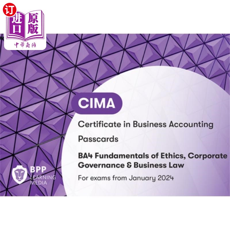 海外直订CIMA BA4 Fundamentals of Ethics, Corporate Gover... CIMA BA4道德基础、公司治理和商业法