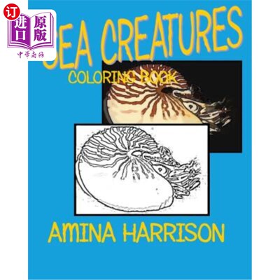 海外直订Sea Creatures: Coloring Book 海洋生物：着色书