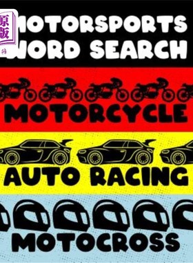 海外直订Motorcycle Auto Racing Motocross: Motor Sports Word Search Finder Activity Puzzl 摩托车赛车摩托车越野赛：汽