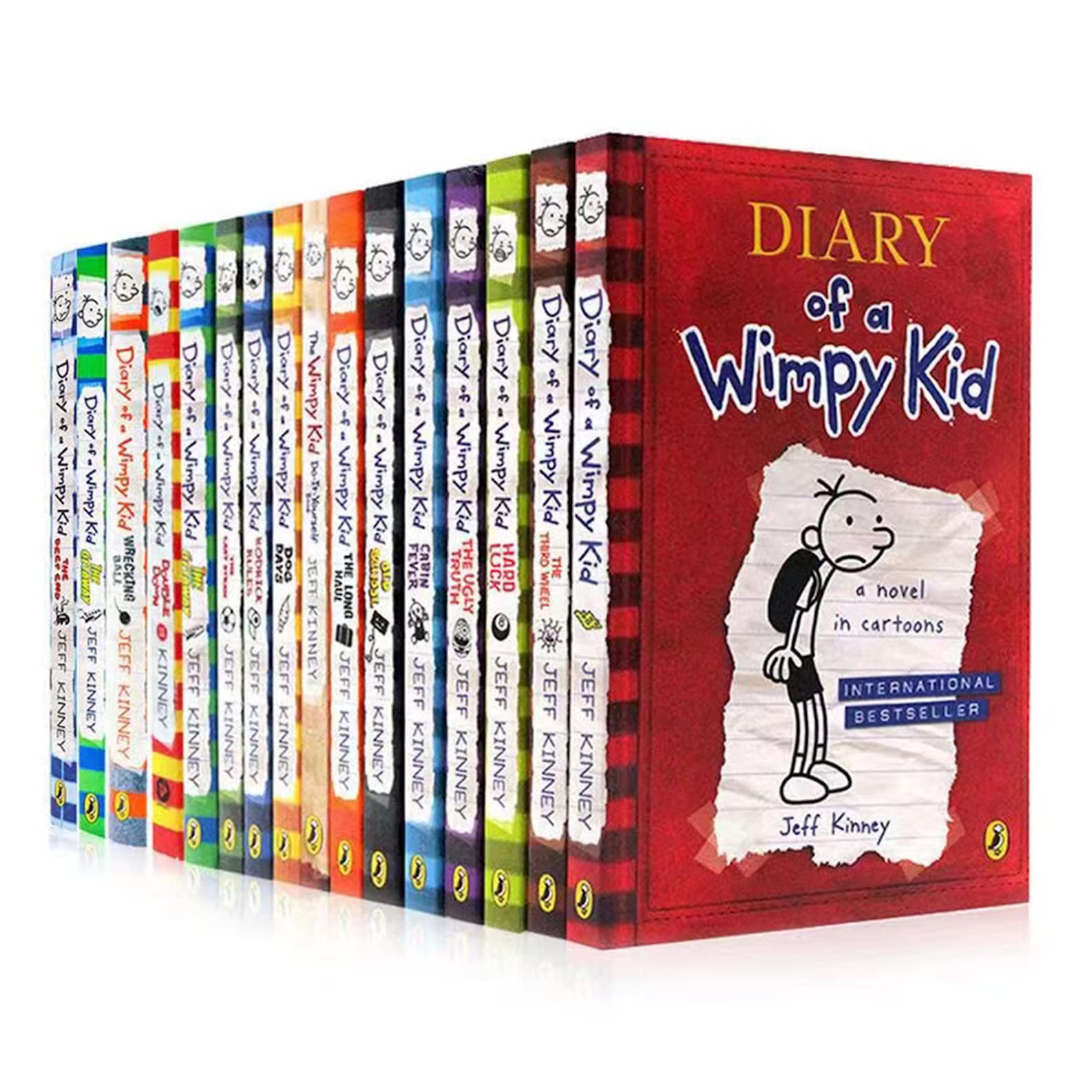 现货 小屁孩日记1-16 十六册合集 Diary Of A Wimpy Kid 英版 平装 英语章节桥梁书 美国初中小学生课外读物 英文版 7-12岁