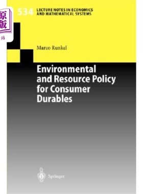 海外直订Environmental and Resource Policy for Consumer Durables 耐用消费品的环境和资源政策