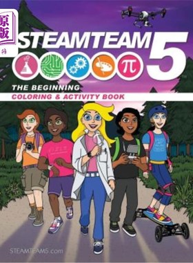 海外直订Steamteam5: STEM/STEAM Coloring & Activity Book STEM团队5：STEM/STEM着色和活动手册