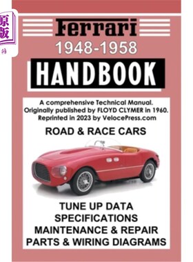 海外直订Ferrari Handbook 1948-1958 - A Comprehensive Technical Manual for the Road & Rac 法拉利手册1948-