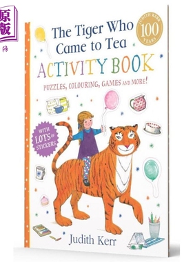 预售 老虎来喝下午茶 活动书The Tiger Who Came to Tea Activity Book英文原版 活动与玩具书 亲子绘本儿童活动书进口【中商原版?