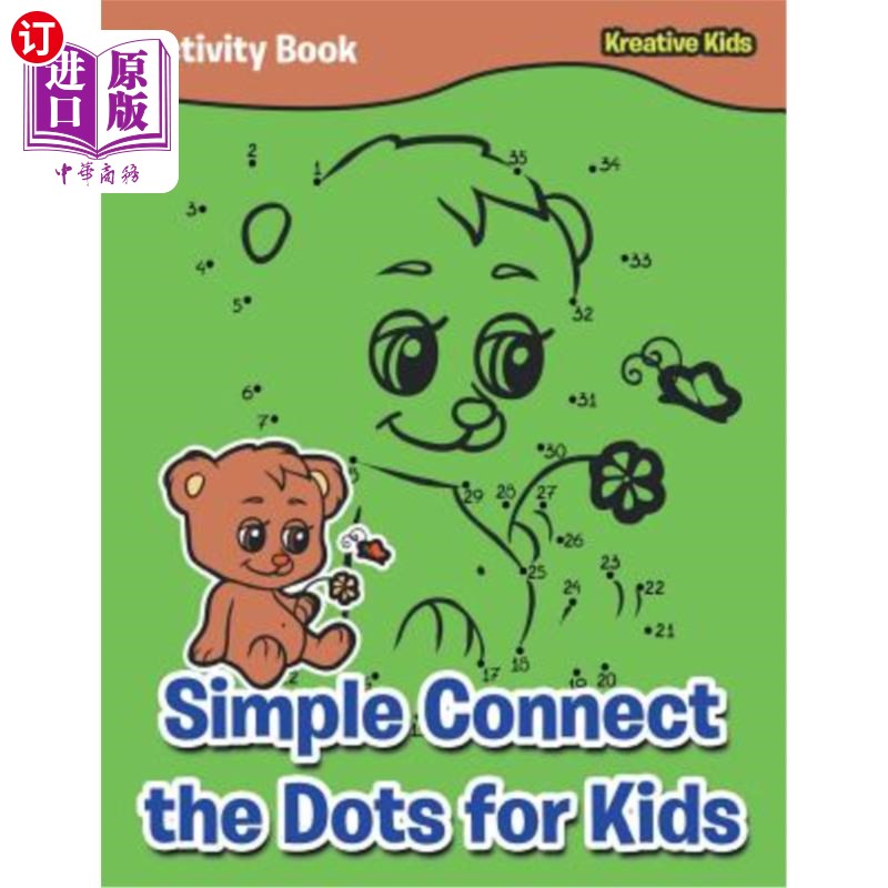 海外直订Simple Connect the Dots for Kids Activity Book 简单的连接点儿童活动书