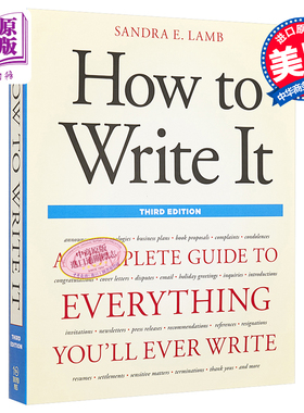 How to Write It 如何写作 第三版：完全写作指南【中商原版】