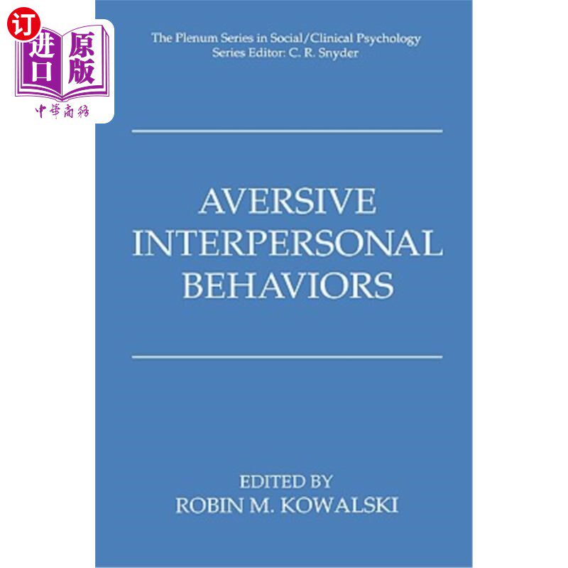 海外直订Aversive Interpersonal Behaviors 厌恶人际行为